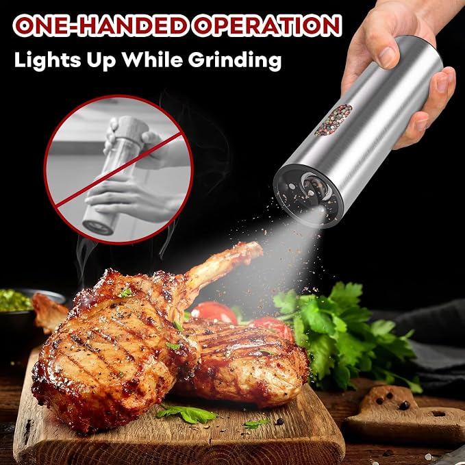 Electric Salt and Pepper Grinder Set: Automatic Rechargeable Salt and Pepper - Image 5