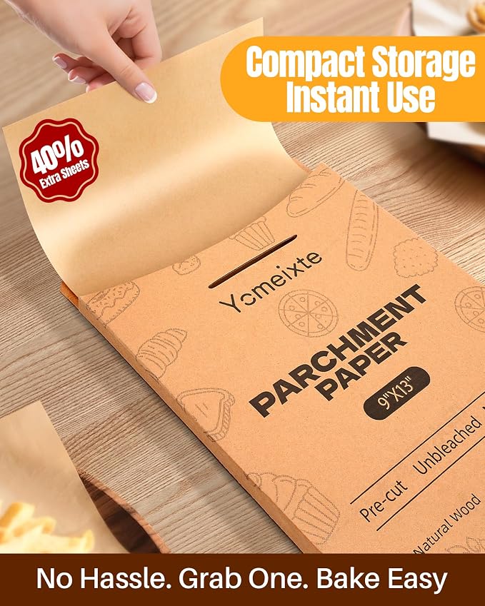 Parchment Paper Sheets 12x16 Inch |200-Pack Unbleached Natural Brown Baking - Image 2
