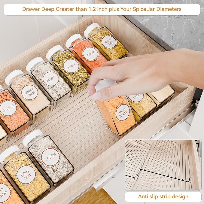 Yieach 4 Pack Adjustable Narrow Spice Rack - Image 7
