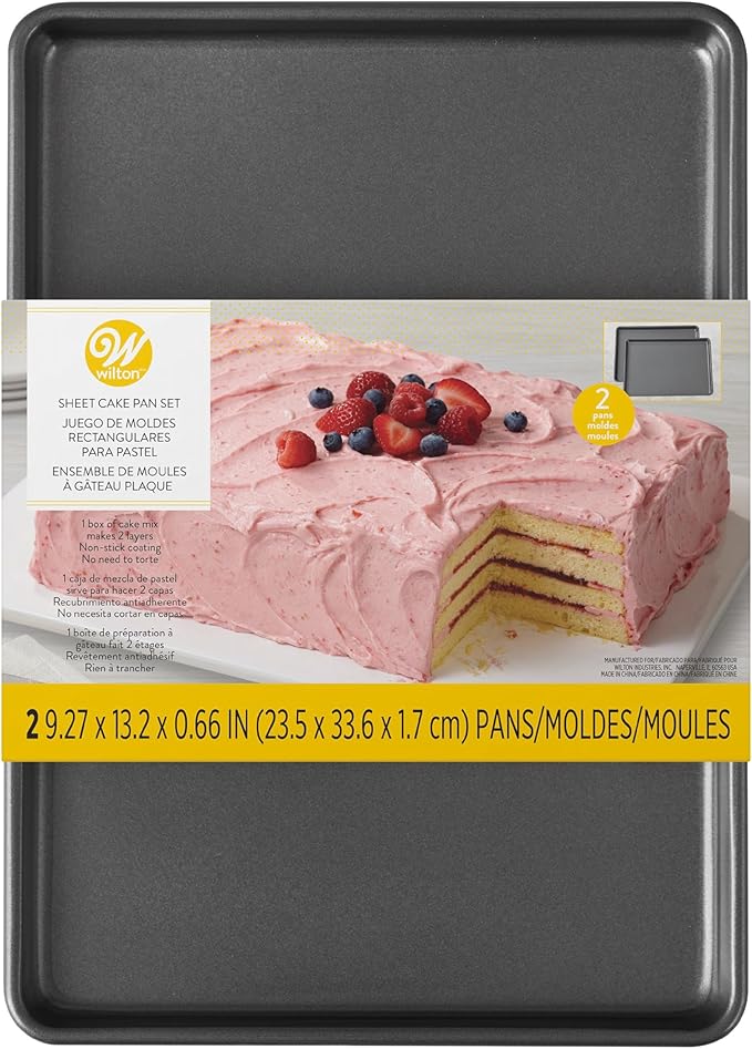 Wilton Easy Layers Sheet Cake Pan, Rectangle Sheet Pan, 2-Piece Baking Sheets by Wilton