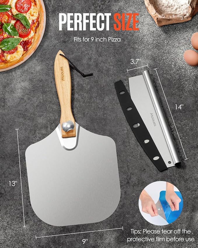 Pizza Peel Aluminum Pizza Spatula, 9 inch Metal Pizza Paddle - Image 5