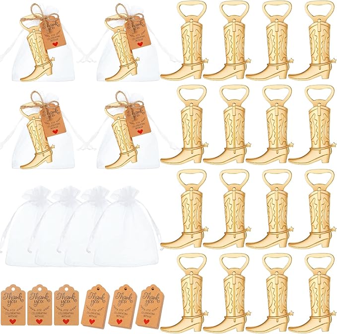 Meanplan 99 Pcs Cowboy Boot Bottle Opener Set Cowgirl Western Derby Wedding by Meanplan