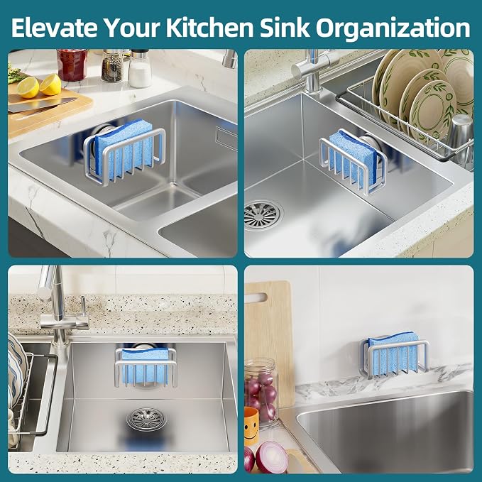 TAILI Sink Caddy with Strong Suction Cup, Sponge Holder - Image 6