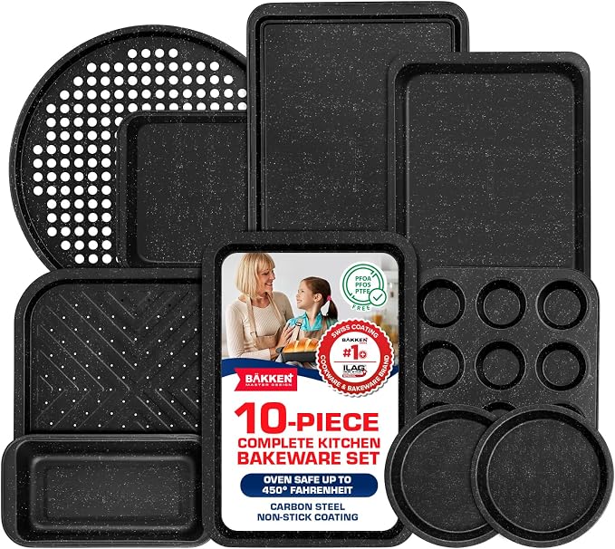 BAKKEN 10-Piece Kitchen Baking Pan Set by Unknown