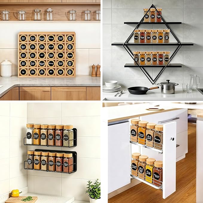 24Pcs Glass Spice Jars with Labels, 4oz Spice Containers with Bamboo Lids - Image 7