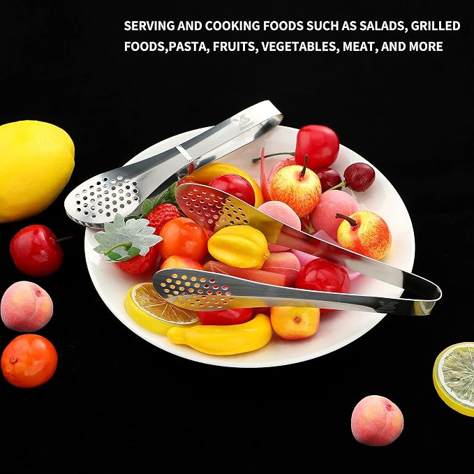 MSY BIGSUNNY 7inch Food Serving Tongs Stainless Steel Buffet Tongs - Image 5