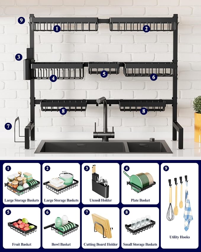 Kitsure Over The Sink Dish Drying Rack - Image 3