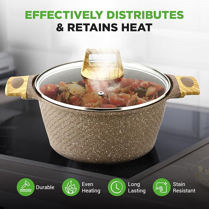 Nutrichef 22-Piece Marble Non-Stick Cookware and Bakeware Set - Image 4