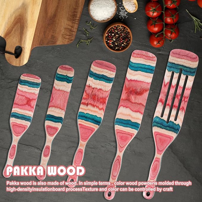 MYRAINBOW A5-3 Spurtle Set, Wooden Utensils - Image 3
