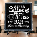 Coffee Bar Sign, Love is Brewing Farmhouse Tabletop Decor, Coffee and Tea Lover by TIRYWT