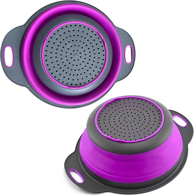 Purple Foldable Food Strainer for Kitchen by KillersInstinctOutdoors