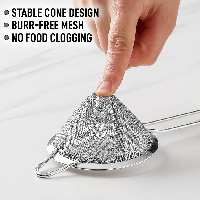 Zulay Kitchen 304 Stainless Steel Fine Mesh Strainer 3.35 in - Image 5