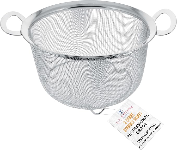 U.S. Kitchen Supply Stainless Steel Colander Strainer Basket by USKitchenSupply