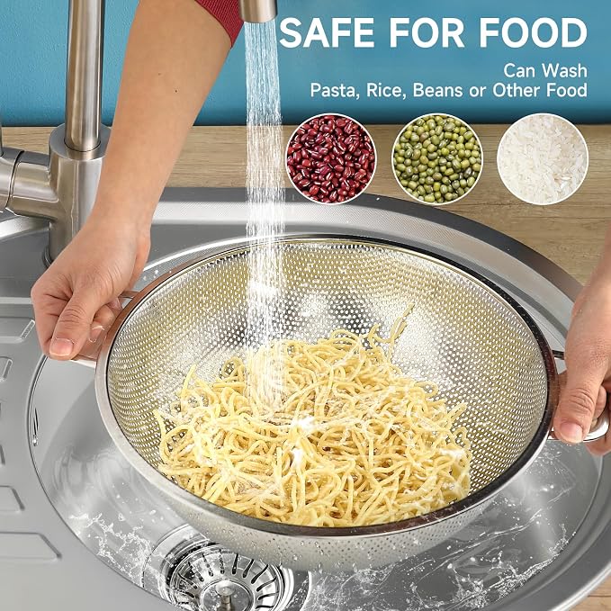 Colander for Kitchen, Stainless Steel Colander Strainer - Image 3