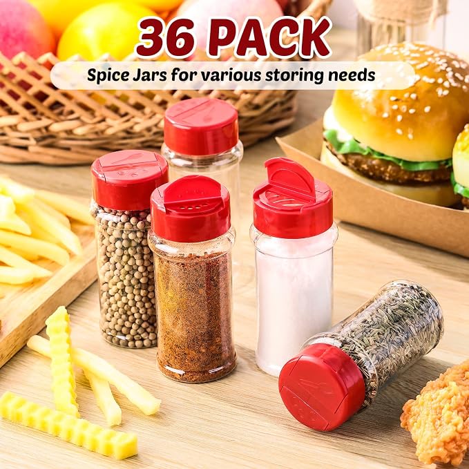 Eccliy 36 Pack 3 oz Clear Plastic Spice Jars - Image 4