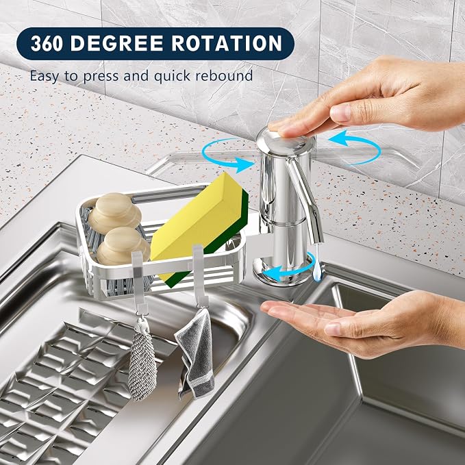 Soap Dispenser for Kitchen Sink, Mecyfaty Under Counter Sink Soap Dispenser Pump - Image 4
