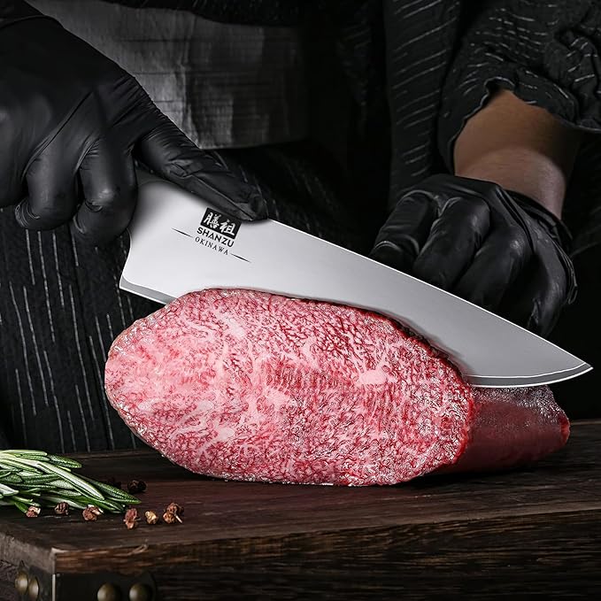 SHAN ZU Japanese Knife Set 3 PCs, High Carbon 10Cr15Mov Stainless Steel Chef - Image 8