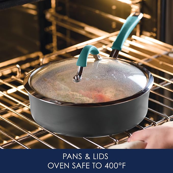 Rachael Ray Cucina Hard Anodized Nonstick Cookware Pots and Pans Set, 12 Piece - Image 6