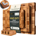3 Pack Heavy Duty Bamboo Cutting Board Set Non Toxic Wooden Cutting Board by Socisen