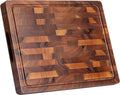 Walnut Cutting Boards for Kitchen, End Grain Wooden Cutting Board Double Sided by FyctioHome
