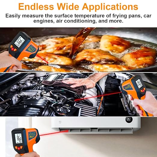DEASOMIYE Infrared Thermometer Gun, -58°F~1112°F Laser Thermometer Temperature - Image 7