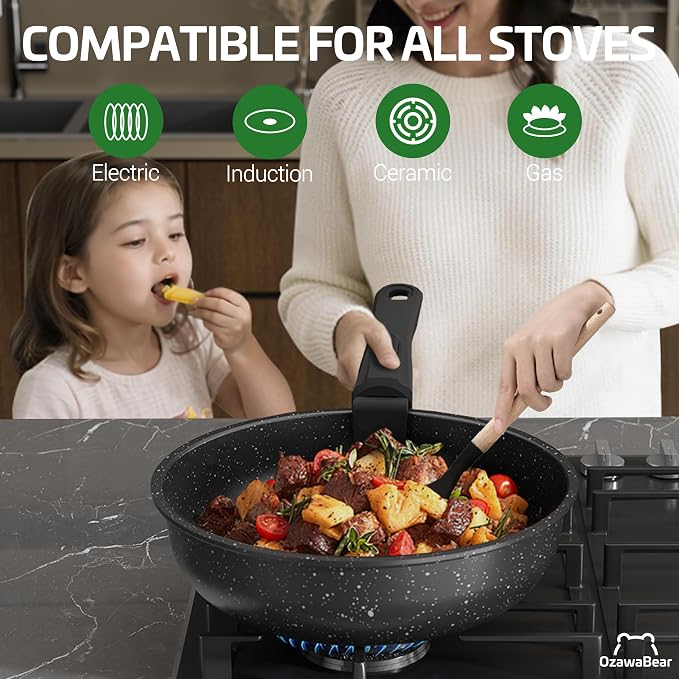 23 Pcs Pots and Pans Set Non Stick, Ceramic Cookware Set Non Toxic - Image 5