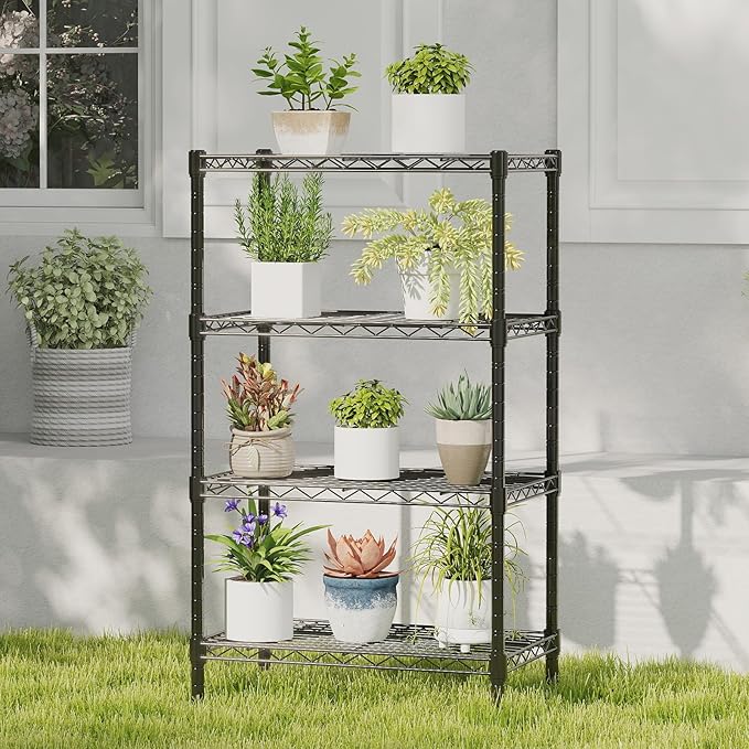 DUMOS 4-Tier Metal Wire Storage Shelves, Adjustable Standing Storage Rack Shelf - Image 2