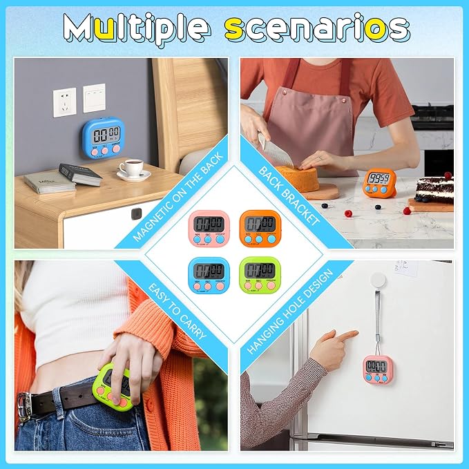 Mwellewm Kitchen Timer 6 Packs Digital Timers - Image 5