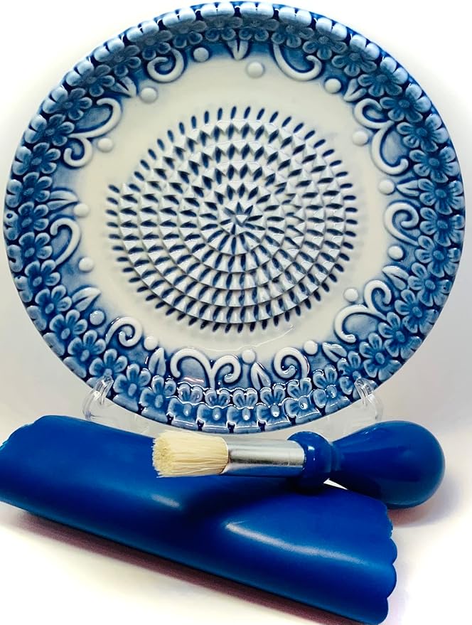 BonCera, All-in-one Premium Ceramic Garlic Grater Plate 4-Piece Set by BonCera