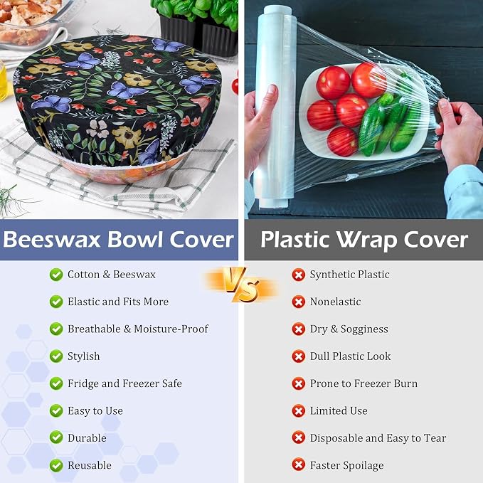 5-Size Reusable Beeswax Bowl Covers - Image 7