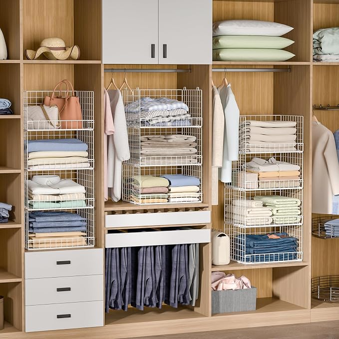 Yociyoga 4-Tier Stackable Closet Organizers and Storage Basket, Foldable Closet - Image 5