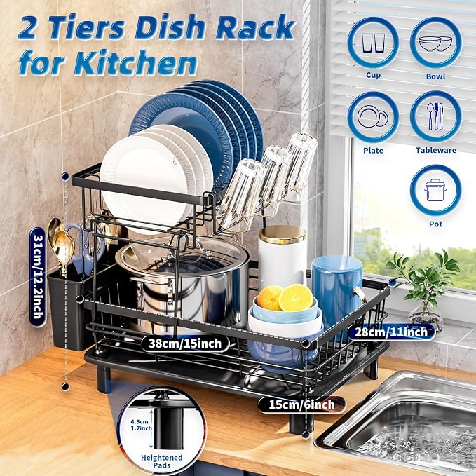 GAOKASE Dish Drying Rack, Stainless Steel-Dish Rack, Dish Racks - Image 2