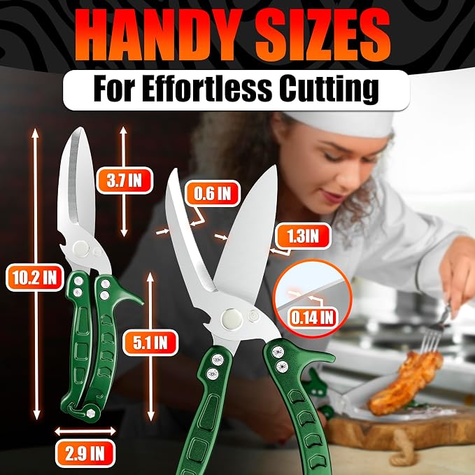 Heavy Duty Poultry Shears – Kitchen Shears Dishwasher Safe, Spring-Loaded - Image 2