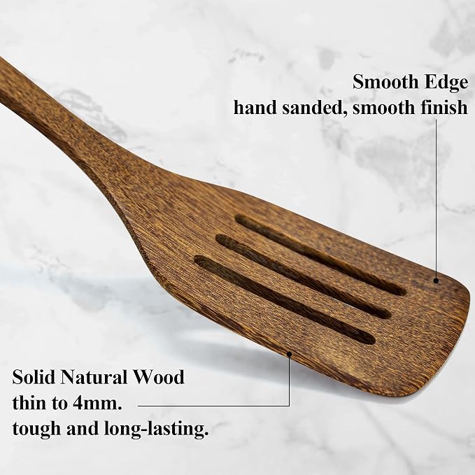 Wooden Spatula, Heat Resistant Cooking Wood Spatulas Spurtles - Image 3