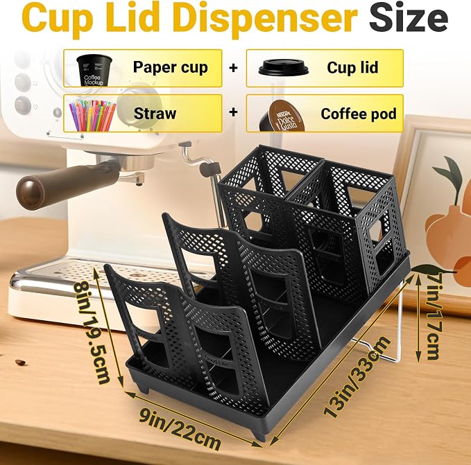 Cup and Lid Holder, Disposable Paper Cup Dispenser - Image 2