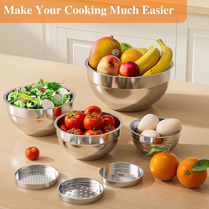 Mixing Bowls with Lids Set, Kitchen Food Organizers Nesting Mixing Bowl - Image 2