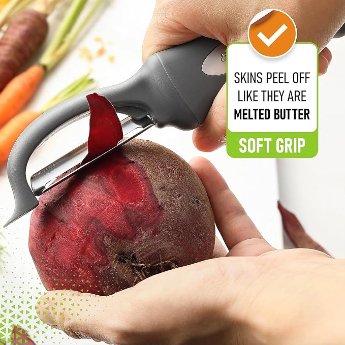 Spring Chef Premium Swivel Vegetable Peeler, Comfortable Handle and Ultra Sharp - Image 4