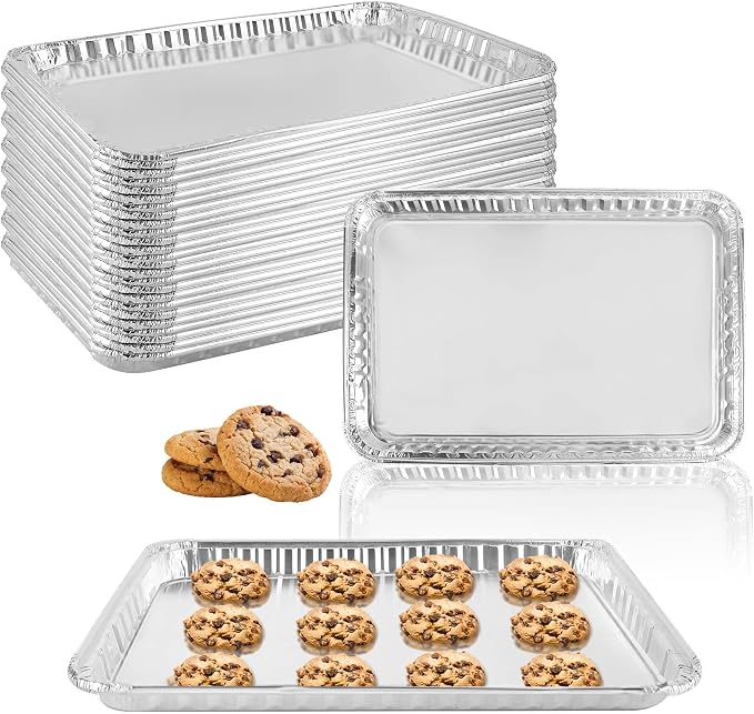 24 Pack 16 x 11 inch Aluminum Disposable Cookie Sheets by YEUIKERR