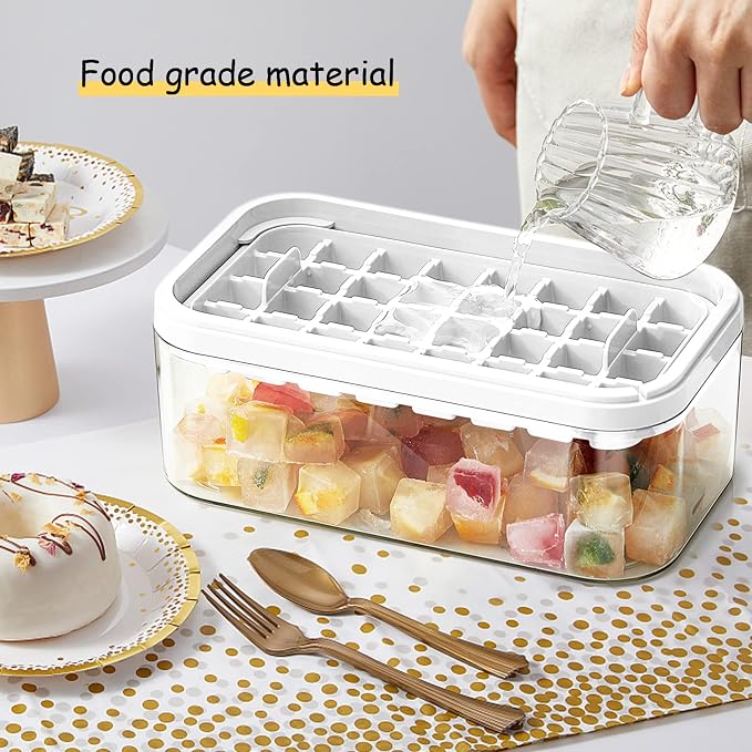 Ice Cube Tray with Lid and Bin, 2 Pack - Image 5
