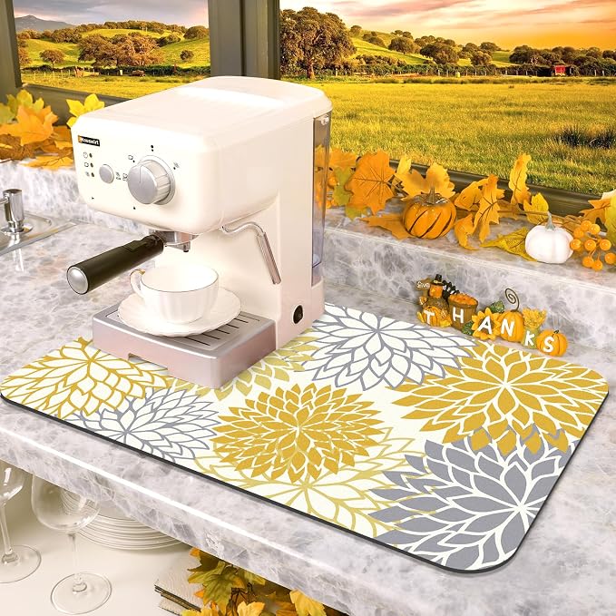 Findosom 2PCS 16" x 24" Fall Dish Drying Mat & 24" x 5.5" Sink Splash Guard - Image 8