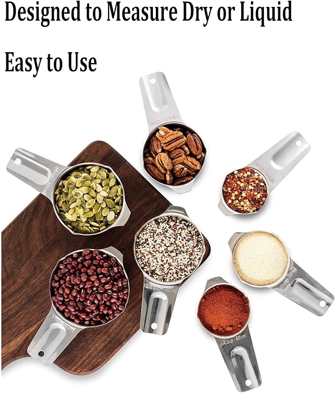Measuring Cups Stainless Steel 7 Piece Stackable Set - Image 4