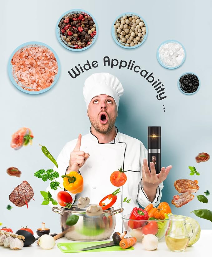 Electric Salt and Pepper Grinder Set, New Rechargeable Salt and Pepper Mill - Image 7
