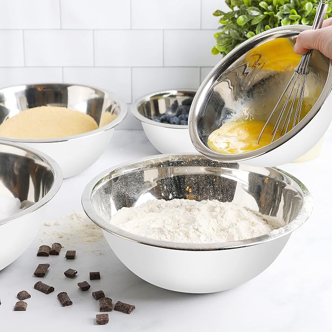 WHYSKO Meal Prep Stainless Steel Mixing Bowls Set, Refrigerator, and Kitchen - Image 5