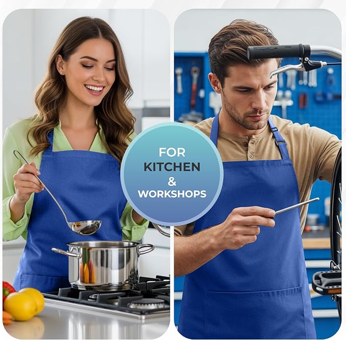 Utopia Kitchen 4 Pack Bib Apron Adjustable - Image 5