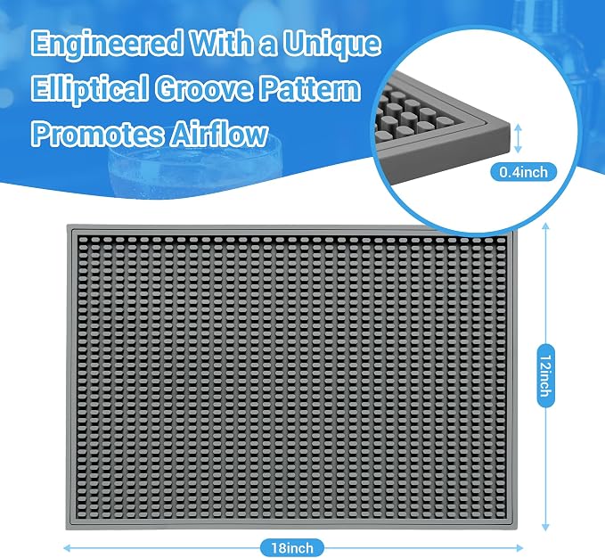 ZJWZLG Bar Mat - Premium 18"X12" Rubber Bar Mats - Image 2