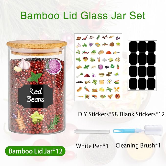 BGraceyy Glass Jars with Bamboo Lids 20 oz - Image 3
