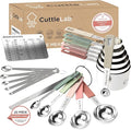 CuttleLab 22-Piece Stainless Steel Measuring Cups and Spoons Set, Tad Dash by CuttleLab