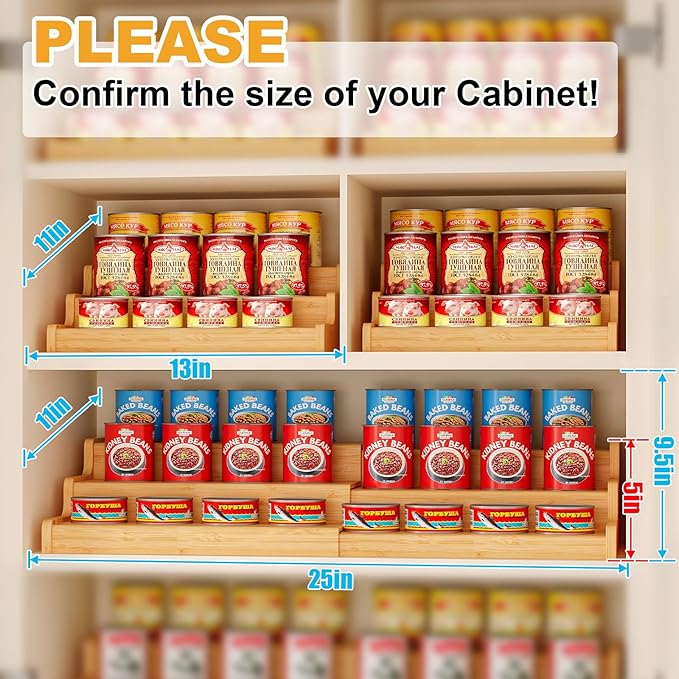 Expandable Bamboo Can Rack Organizer - Image 5