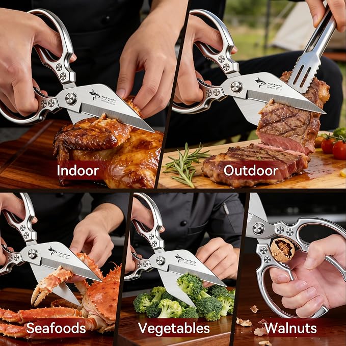 MAD SHARK Heavy Duty Kitchen Scissors, Dishwasher Safe All Purpose Kitchen - Image 4