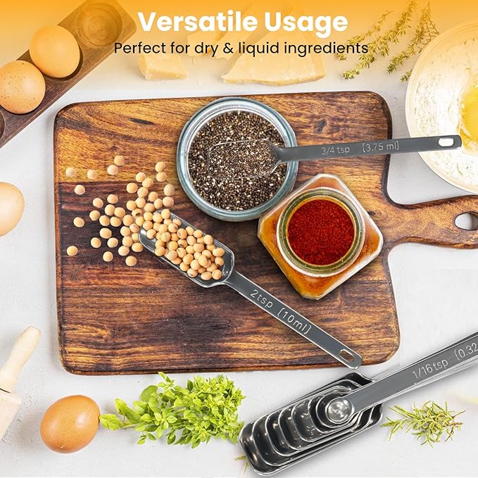 Stainless Steel Measuring Spoons Set of 14 - Image 8